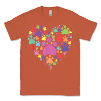 Copper heart paw print dog cat lover valentines day t shirt Classic Tee - linhVisuals