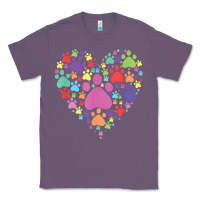 Lavender heart paw print dog cat lover valentines day t shirt Classic Tee - linhVisuals