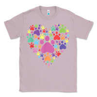 Lilac heart paw print dog cat lover valentines day t shirt Classic Tee - linhVisuals
