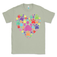 Matcha heart paw print dog cat lover valentines day t shirt Classic Tee - linhVisuals