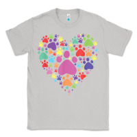 Moon Dust heart paw print dog cat lover valentines day t shirt Classic Tee - linhVisuals