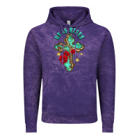 Cloud Purple he is risen cross with roses Vintage Hoodie - BarkalooDesign