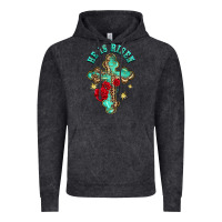 Vintage Black he is risen cross with roses Vintage Hoodie - BarkalooDesign