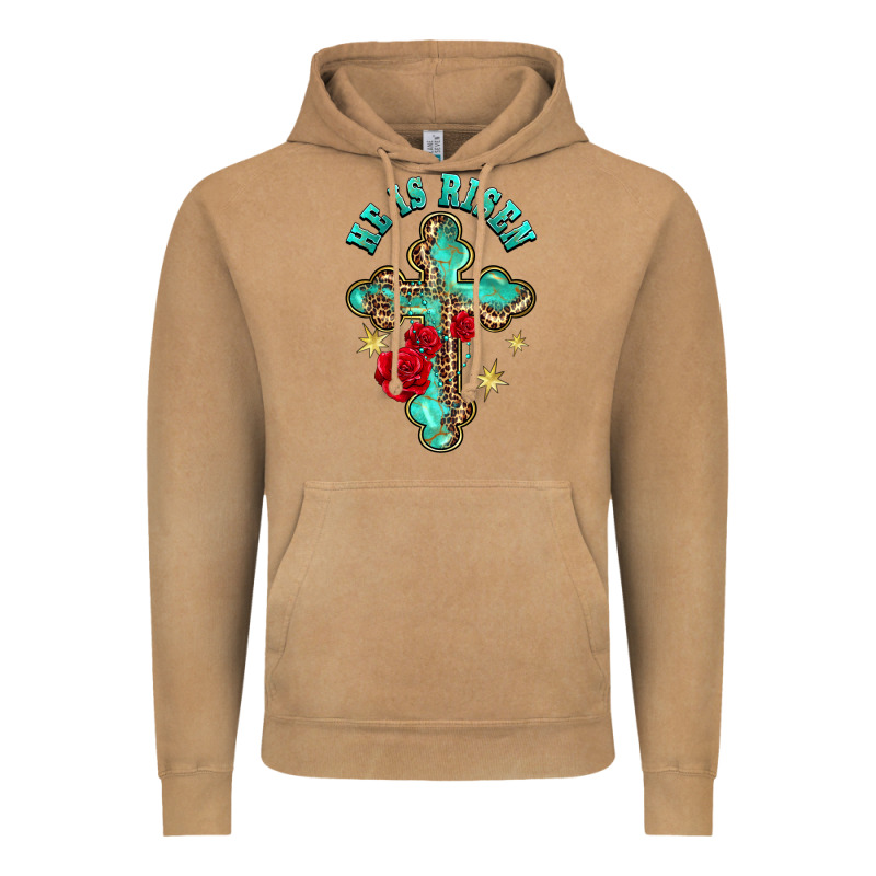 He Is Risen Cross With Roses Vintage Hoodie by BarkalooDesign | Teevron