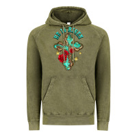Vintage Olive he is risen cross with roses Vintage Hoodie - BarkalooDesign