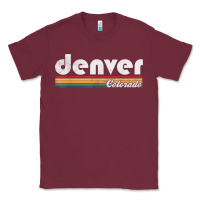 Burgundy denver colorado vintage 70's 80's retro style men women t shirt Classic Tee - linhVisuals