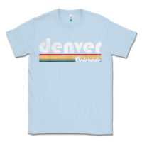 Dusty Blue denver colorado vintage 70's 80's retro style men women t shirt Classic Tee - linhVisuals