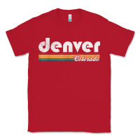 Red denver colorado vintage 70's 80's retro style men women t shirt Classic Tee - linhVisuals
