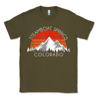 Army Green retro vintage steamboat springs colorado distressed t shirt Classic Tee - linhVisuals