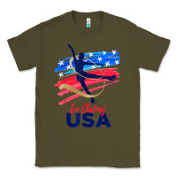 Army Green ice skating dance support the team tshirt usa flag t shirt Classic Tee - linhVisuals