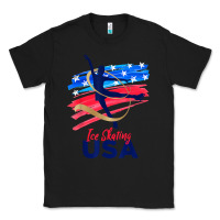 Black ice skating dance support the team tshirt usa flag t shirt Classic Tee - linhVisuals