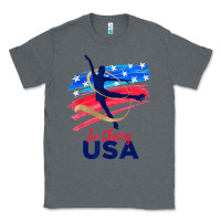 Charcoal Heather ice skating dance support the team tshirt usa flag t shirt Classic Tee - linhVisuals