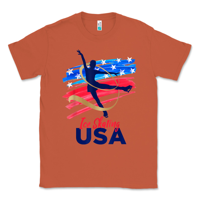 Ice Skating Dance Support The Team Tshirt Usa Flag T Shirt Classic Tee by linhVisuals | Teevron