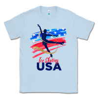 Dusty Blue ice skating dance support the team tshirt usa flag t shirt Classic Tee - linhVisuals
