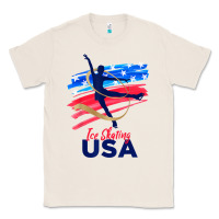 Natural ice skating dance support the team tshirt usa flag t shirt Classic Tee - linhVisuals