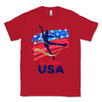 Red ice skating dance support the team tshirt usa flag t shirt Classic Tee - linhVisuals