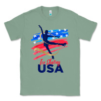 Sage ice skating dance support the team tshirt usa flag t shirt Classic Tee - linhVisuals