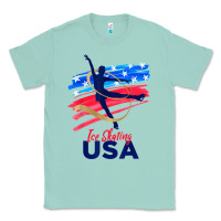 Seafoam ice skating dance support the team tshirt usa flag t shirt Classic Tee - linhVisuals
