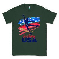 Sports Green ice skating dance support the team tshirt usa flag t shirt Classic Tee - linhVisuals