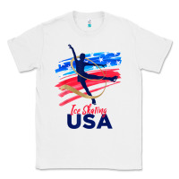 White ice skating dance support the team tshirt usa flag t shirt Classic Tee - linhVisuals