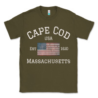 Army Green cape cod massachusetts american flag usa travel vintage pullover hoodi Classic Tee - linhVisuals