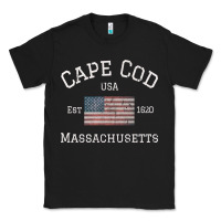 Black cape cod massachusetts american flag usa travel vintage pullover hoodi Classic Tee - linhVisuals