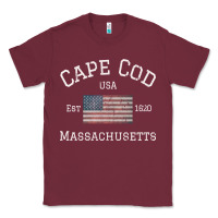 Burgundy cape cod massachusetts american flag usa travel vintage pullover hoodi Classic Tee - linhVisuals