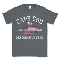 Cape Cod Massachusetts American Flag Usa Travel Vintage Pullover Hoodi Classic Tee | Teevron