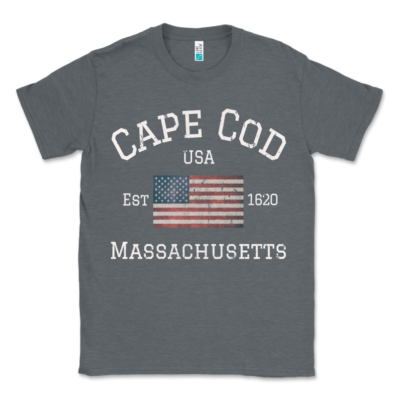 Cape Cod Massachusetts American Flag Usa Travel Vintage Pullover Hoodi Classic Tee by linhVisuals | Teevron