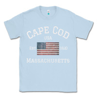 Dusty Blue cape cod massachusetts american flag usa travel vintage pullover hoodi Classic Tee - linhVisuals