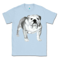 Dusty Blue English Bulldog Art Classic Tee - linhVisuals