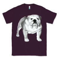 Plum English Bulldog Art Classic Tee - linhVisuals