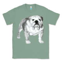 Sage English Bulldog Art Classic Tee - linhVisuals
