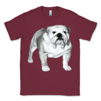 Burgundy English Bulldog Art Classic Tee - linhVisuals