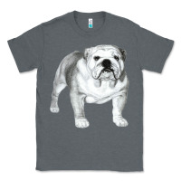 Charcoal Heather English Bulldog Art Classic Tee - linhVisuals