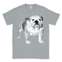 Heather Grey English Bulldog Art Classic Tee - linhVisuals