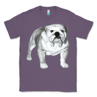 Lavender English Bulldog Art Classic Tee - linhVisuals