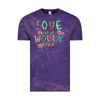 Cloud Purple love more worry less Vintage Tee - RacoonDesign