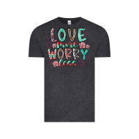 Vintage Black love more worry less Vintage Tee - RacoonDesign
