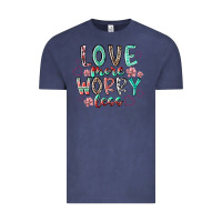 Vintage Denim love more worry less Vintage Tee - RacoonDesign
