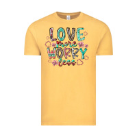 Vintage Mustard love more worry less Vintage Tee - RacoonDesign