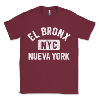 Burgundy el bronx nueva york nyc gym style distressed white print t shirt Classic Tee - linhVisuals