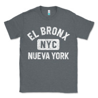 Charcoal Heather el bronx nueva york nyc gym style distressed white print t shirt Classic Tee - linhVisuals
