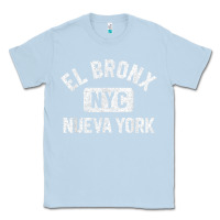 Dusty Blue el bronx nueva york nyc gym style distressed white print t shirt Classic Tee - linhVisuals