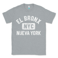 Heather Grey el bronx nueva york nyc gym style distressed white print t shirt Classic Tee - linhVisuals