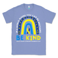Colony Blue be kind down syndrome awareness blue ribbon rainbow march 21 t shirt Classic Tee - linhVisuals