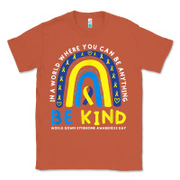 Copper be kind down syndrome awareness blue ribbon rainbow march 21 t shirt Classic Tee - linhVisuals