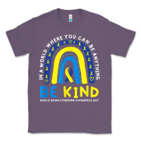 Lavender be kind down syndrome awareness blue ribbon rainbow march 21 t shirt Classic Tee - linhVisuals