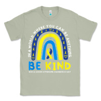 Matcha be kind down syndrome awareness blue ribbon rainbow march 21 t shirt Classic Tee - linhVisuals