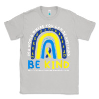 Moon Dust be kind down syndrome awareness blue ribbon rainbow march 21 t shirt Classic Tee - linhVisuals